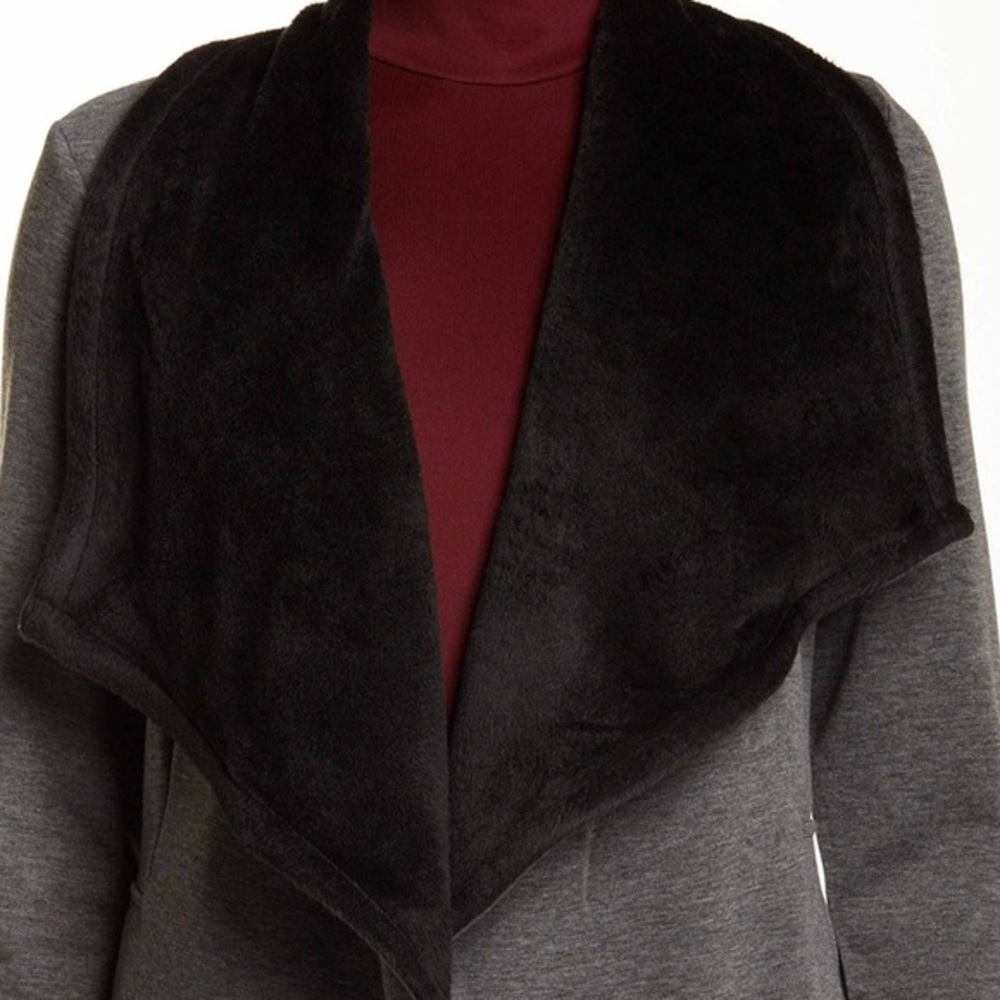 BNCI by Blanc Noir Short Drape Lined Fleece Jacket